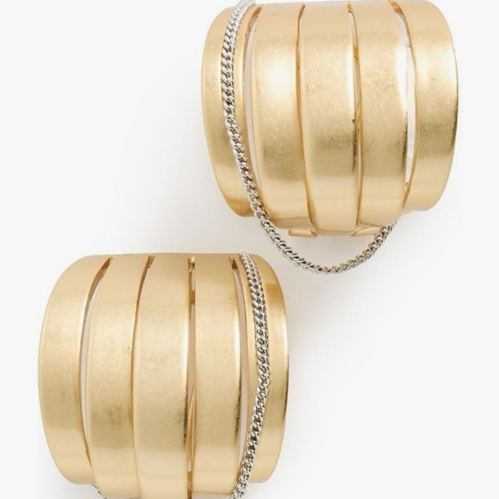 Elegant Gold and Silver Chain Earrings